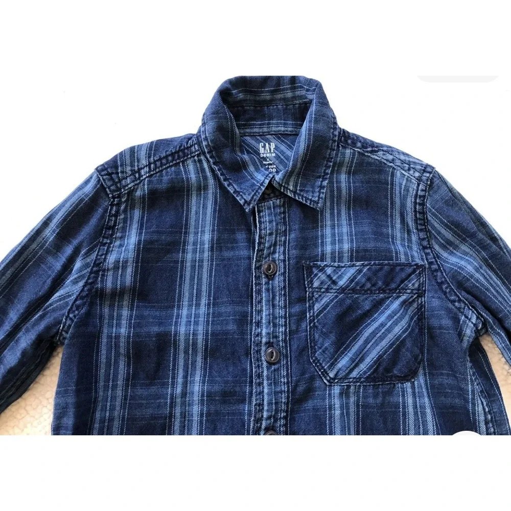 Gap‎ Boys Blue Long Sleeve Button-Down Shirt xl